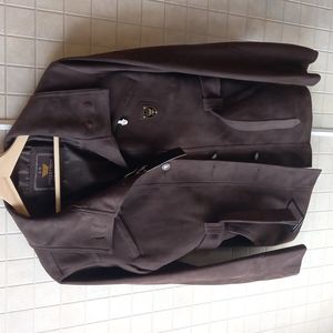 E.A. Collection suede belted jacket
